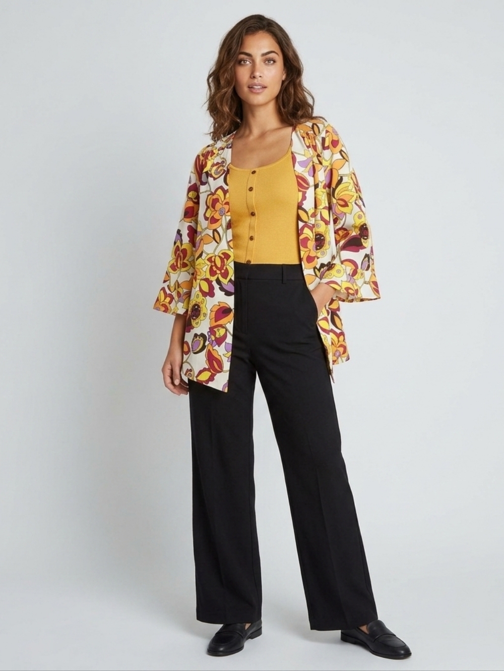MODCLOTH Certainly Styled Floral Bell Sleeve Kimono